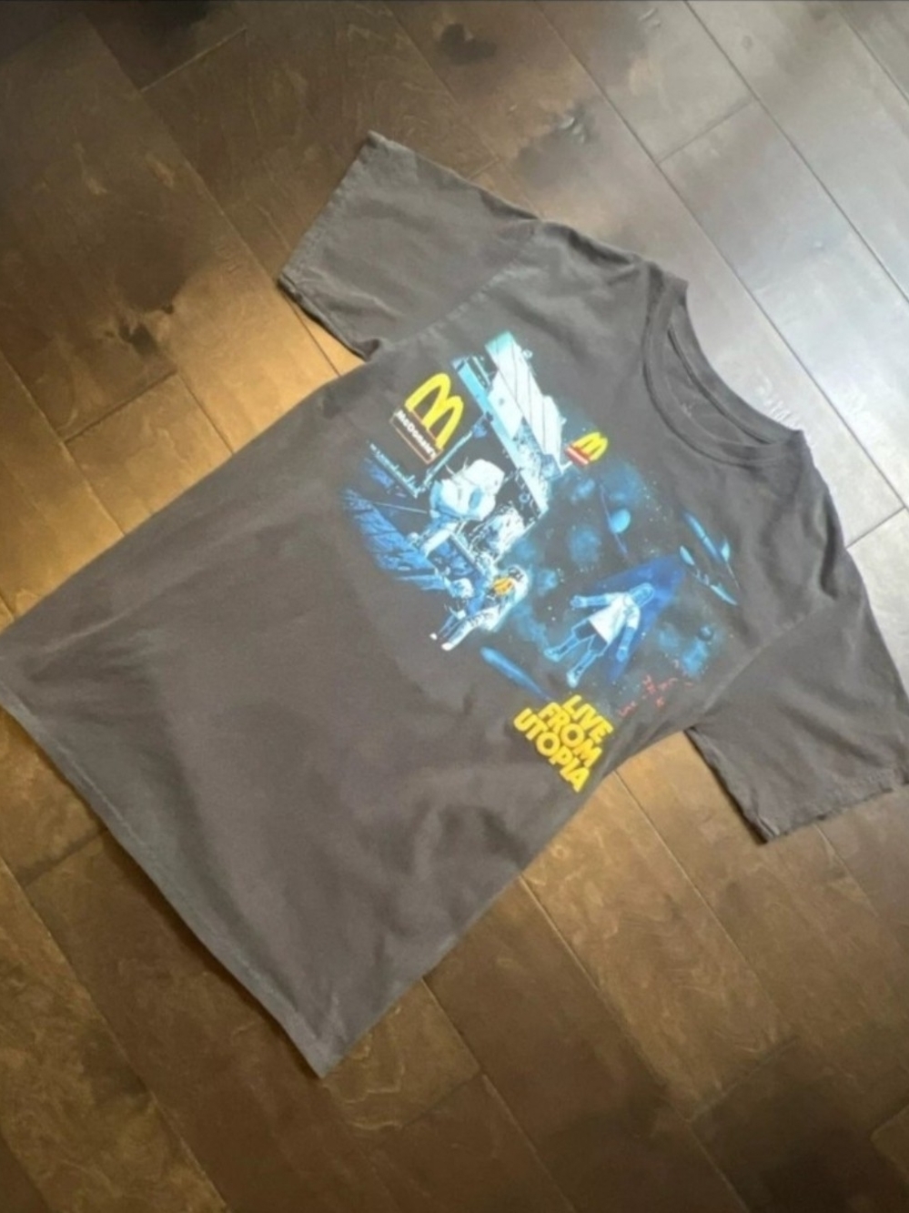 Cactus Jack X Mcdonalds Utopia Graphic Gray T-shirt Men's Size Medium Good Condi